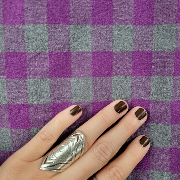 Retro Y2K MadeMe Buffalo Check Plaid Flannel Button Down Shirt Purple - Picture 12 of 14